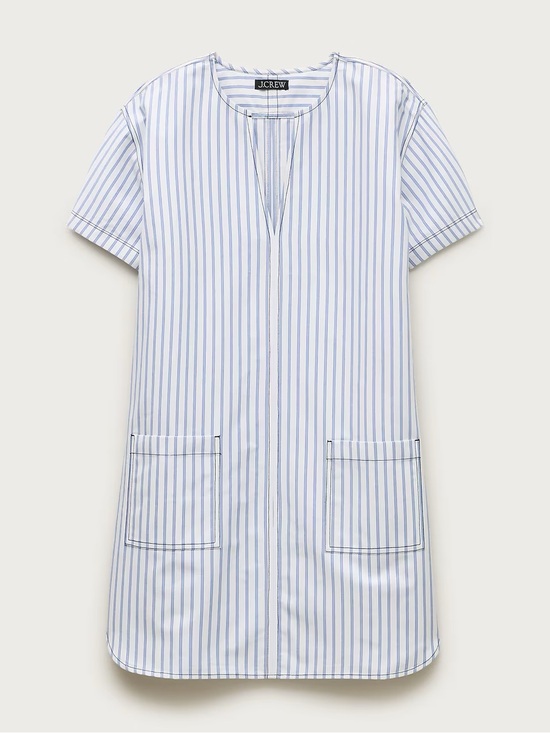 J. Crew Dresses & Skirts - J.Crew Patch Pocket Pullover Dress in Striped Structured Cotton Poplin
